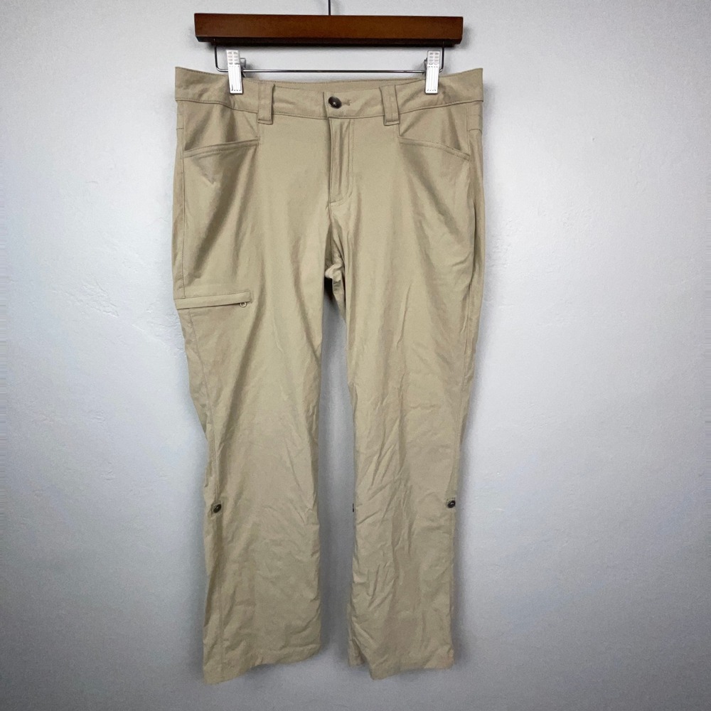 Eddie Bauer Pants Women P10 Tan Horizon Roll-Up Hiking Outdoor Fishing 32x28